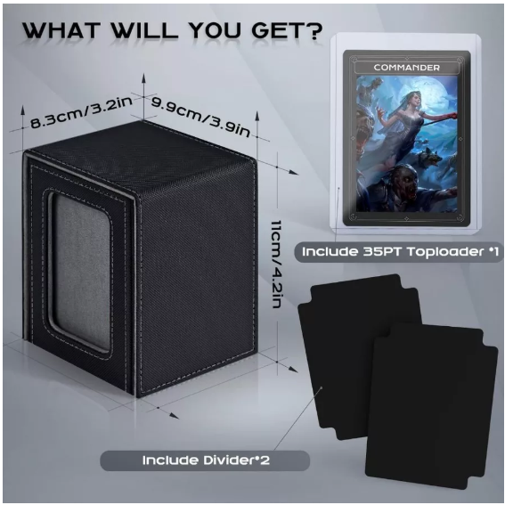 Deck Box with Commander Window, Holds 100 Double-Sleeved Cards+ – Final  Turn Hobby Shop